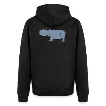 Hipopótamos - Veste à capuche bio Premium Unisexe - noir - Dos - Nico (187cm)