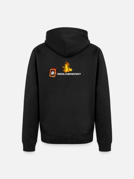 #berlinbrennt - Unisex Premium Bio Zip Hoodie - Schwarz