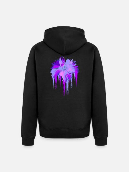 Fleur pourpre - Veste à capuche bio Premium Unisexe - noir