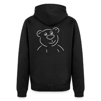Comic Zeichnung Kinder Teddy Bär bester Freund - Unisex Premium Bio Zip Hoodie - Schwarz - Hinten - Nico (187cm)