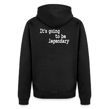 it's going to be legendary - Unisex Premium Bio Zip Hoodie - Schwarz - Hinten - Nico (187cm)