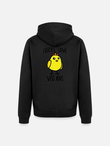 Vegan - Unisex Premium Organic Zip Hoodie - black