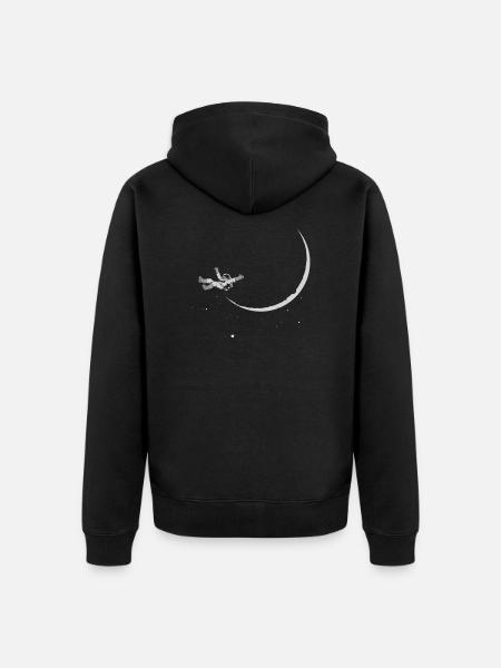 astronaut - Unisex Premium Organic Zip Hoodie - black