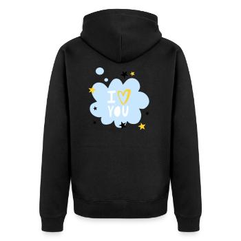Je t'aime - Veste à capuche bio Premium Unisexe - noir - Dos - Nico (187cm)