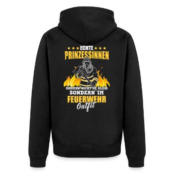 De vraies princesses viennent en tenue de pompiers - Veste à capuche bio Premium Unisexe - noir - Dos - Nico (187cm)