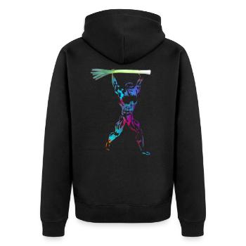 Poireaux Jerk - Veste à capuche bio Premium Unisexe - noir - Dos - Nico (187cm)