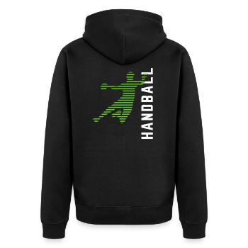 handball - Veste à capuche bio Premium Unisexe - noir - Dos - Nico (187cm)