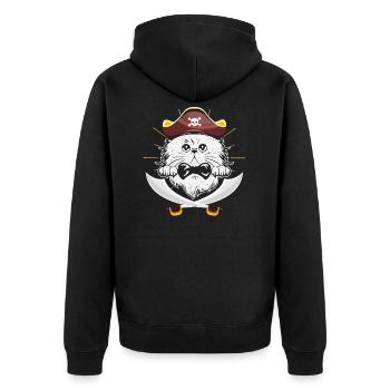 Chat pirate bébé pirate - Veste à capuche bio Premium Unisexe - noir - Dos - Nico (187cm)