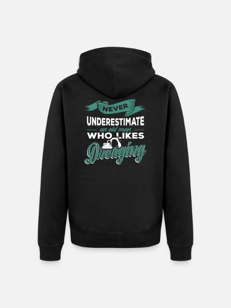 Baggern Opa Bauarbeiter - Unisex Premium Bio Zip Hoodie - Schwarz