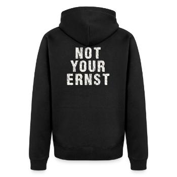 Pas ton sérieux Pas ton sérieux - Veste à capuche bio Premium Unisexe - noir - Dos - Nico (187cm)