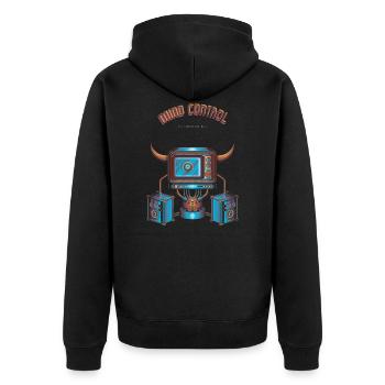 Mind Control - Unisex Premium Organic Zip Hoodie - black - Back - Nico (187cm)