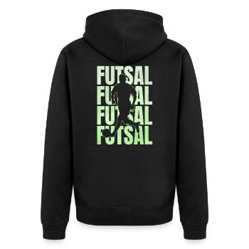 Futsal indoor football gift - Unisex Premium Organic Zip Hoodie - black - Back - Nico (187cm)