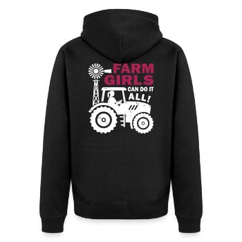 Farm Girls Can Do It All - Veste à capuche bio Premium Unisexe - noir - Dos - Nico (187cm)