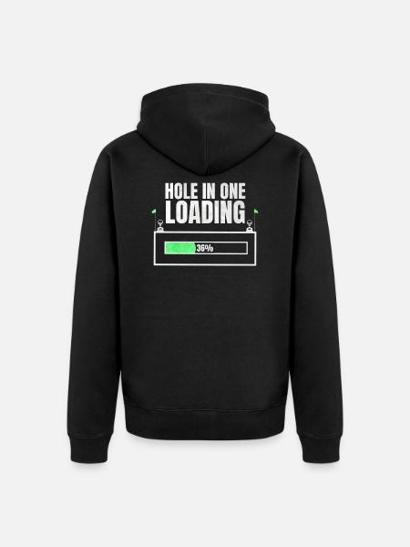 Hole in one Golf Geschenk - Unisex Premium Bio Zip Hoodie - Schwarz