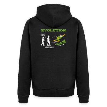 Vegan Veganer Veganerin Veganismus Bio Geschenk - Unisex Premium Bio Zip Hoodie - Schwarz - Hinten - Nico (187cm)