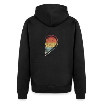Retro Coeur Partnershirt Partnersook Couples Cadeau - Veste à capuche bio Premium Unisexe - noir - Dos - Nico (187cm)