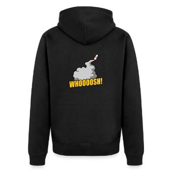 Rakete Weltraum Raum Mars Weltall Weltraum Galaxy - Unisex Premium Bio Zip Hoodie - Schwarz - Hinten - Nico (187cm)