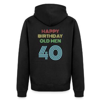 40ème anniversaire 40 ans cadeau d'anniversaire pour le 40ème - Veste à capuche bio Premium Unisexe - noir - Dos - Nico (187cm)