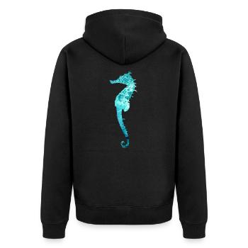 Seahorse Seahorse Marine Biologist Sea Aquarium - Unisex Premium Organic Zip Hoodie - black - Back - Nico (187cm)