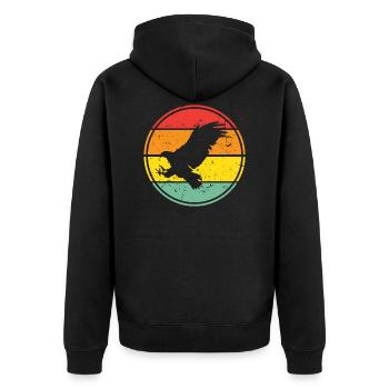 Retro Eagle Shirt - Unisex Premium Organic Zip Hoodie - black - Back - Nico (187cm)