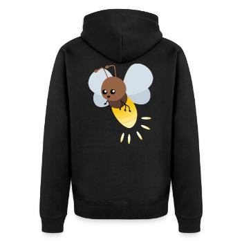 Cute firefly cartoon - Unisex Premium Organic Zip Hoodie - black - Back - Nico (187cm)