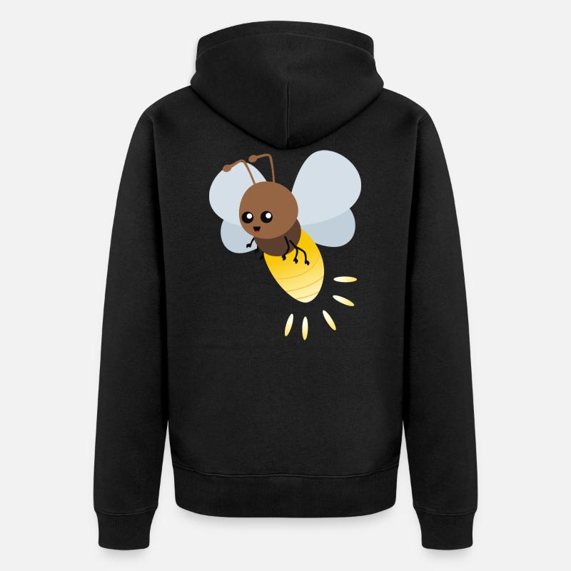 Dessin animé mignon luciole - Veste à capuche bio Premium Unisexe - noir