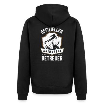 Offizieller Skihaserl Betreuer - Unisex Premium Bio Zip Hoodie - Schwarz - Hinten - Nico (187cm)