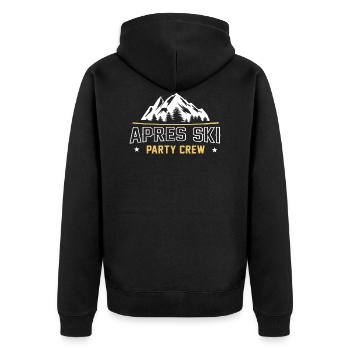Apres Ski Party Crew - Unisex Premium Bio Zip Hoodie - Schwarz - Hinten - Nico (187cm)