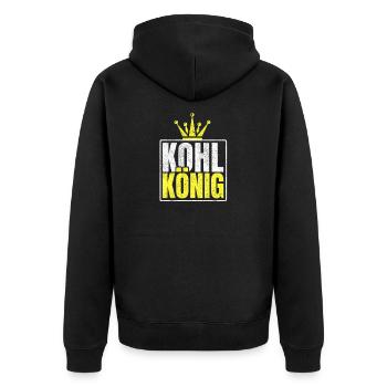 Kohlkönig Grünkohl Geschenk - Unisex Premium Bio Zip Hoodie - Schwarz - Hinten - Nico (187cm)