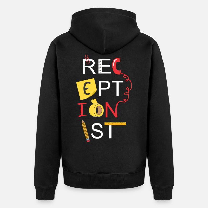 Rezeptionist - Unisex Premium Bio Zip Hoodie - Schwarz