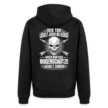 Archet cadeau flèche tir à l'arc - Veste à capuche bio Premium Unisexe - noir - Dos - Nico (187cm)