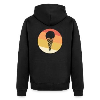 Vintage Eis - Unisex Premium Bio Zip Hoodie - Schwarz - Hinten - Nico (187cm)