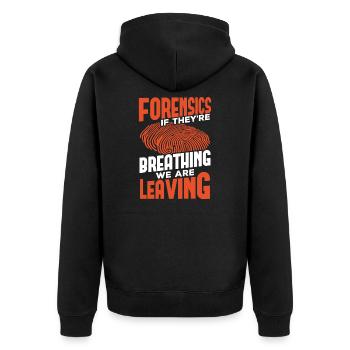 Forensic Scientist Forensics Science Criminal Gift - Unisex Premium Organic Zip Hoodie - black - Back - Nico (187cm)