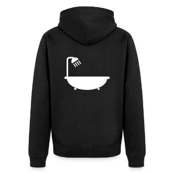 Bathtub with shower head - Unisex Premium Organic Zip Hoodie - black - Back - Nico (187cm)