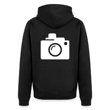 Appareil photo - Veste à capuche bio Premium Unisexe - noir - Dos - Nico (187cm)