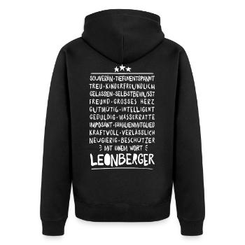 Leonberger traits dog design shirt and much more. - Unisex Premium Organic Zip Hoodie - black - Back - Nico (187cm)