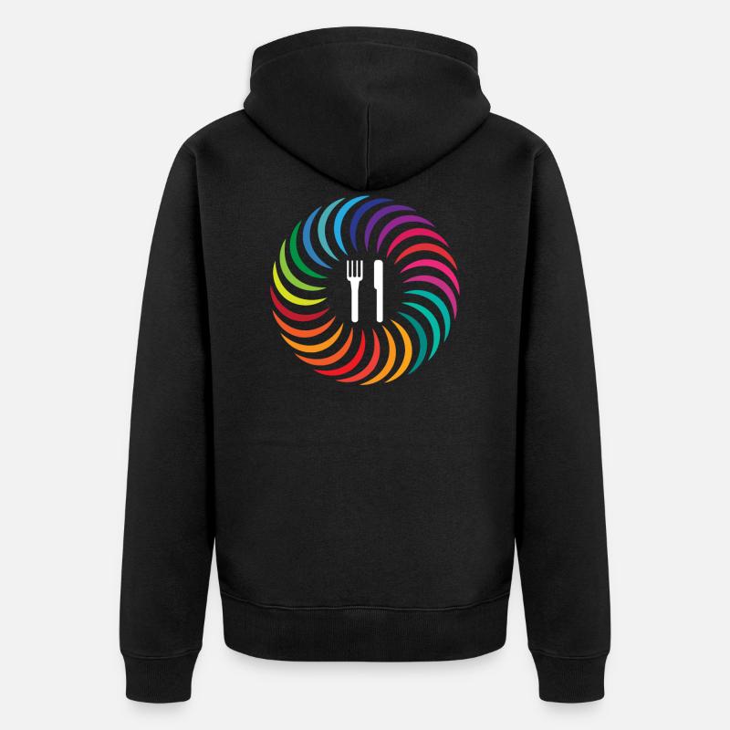 Couteau boomerang arc-en-ciel - Veste à capuche bio Premium Unisexe - noir