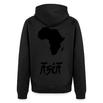 Funny Africa Shirt avec Asia noir - Veste à capuche bio Premium Unisexe - noir - Dos - Nico (187cm)