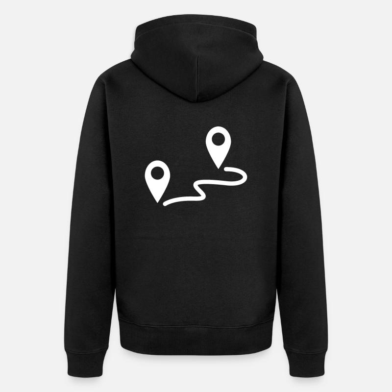 Départ Arrivée Randonnée Symbole - Veste à capuche bio Premium Unisexe - noir