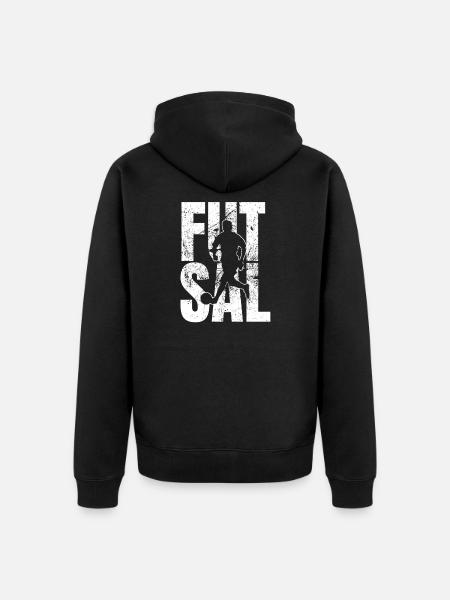 Futsal Geschenk - Unisex Premium Bio Zip Hoodie - Schwarz