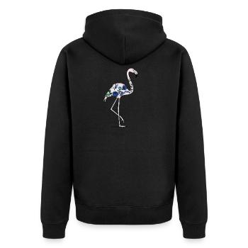 Pure Flamingo - Body Art Design - Unisex Premium Organic Zip Hoodie - black - Back - Nico (187cm)