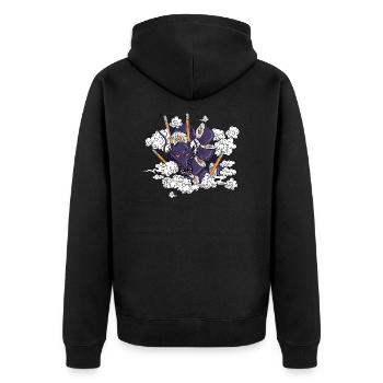 Conception de dragon de sushi - Veste à capuche bio Premium Unisexe - noir - Dos - Nico (187cm)