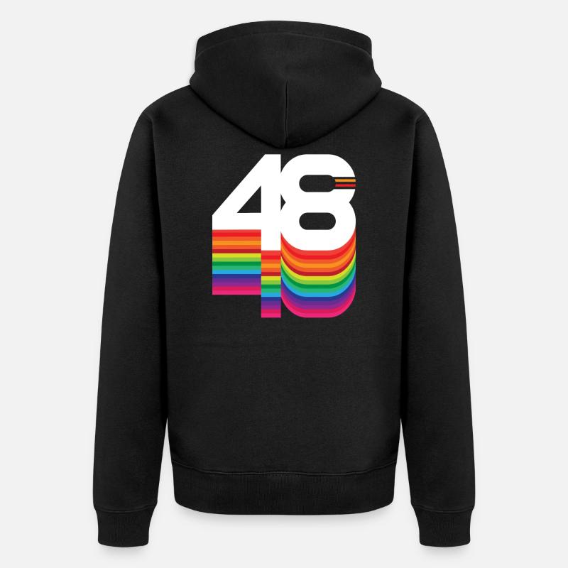 48 ans "anniversaire" - Veste à capuche bio Premium Unisexe - noir