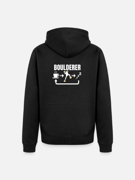 Bouldern - Unisex Premium Bio Zip Hoodie - Schwarz