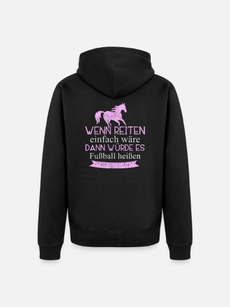 Reiten Fußball - Unisex Premium Bio Zip Hoodie - Schwarz