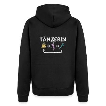 Tänzerin - Unisex Premium Bio Zip Hoodie - Schwarz - Hinten - Nico (187cm)