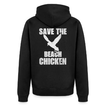 Strandhuhn - Unisex Premium Bio Zip Hoodie - Schwarz - Hinten - Nico (187cm)