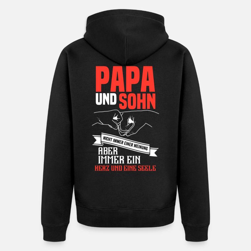 Papa et fils .. - Veste à capuche bio Premium Unisexe - noir