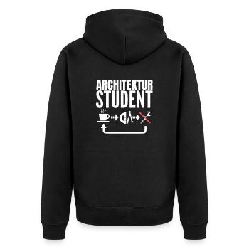 Architektur Student Geschenk - Unisex Premium Bio Zip Hoodie - Schwarz - Hinten - Nico (187cm)