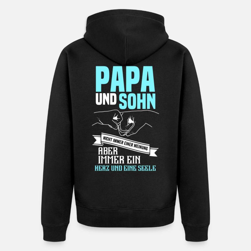 Papa et fils .. - Veste à capuche bio Premium Unisexe - noir